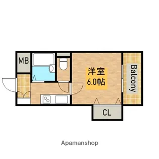 ラフォーレ中之町【406号室】の間取り