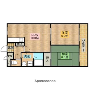 るみなすみくに【402号室】の間取り