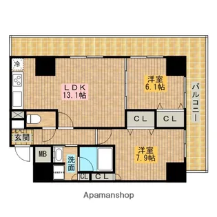 セントラル堺東【4階】の間取り