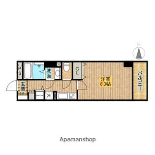 セントラル堺東【706号室】の間取り