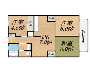 第二阪田ハイツ【2階】の間取り