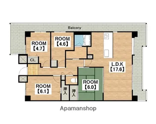 東急ドエルアルス堺フェニックス【7階】の間取り
