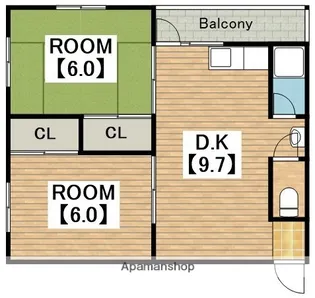伊助ハイツ【3階】の間取り