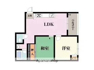 オリエントシティ上野芝【2階】の間取り