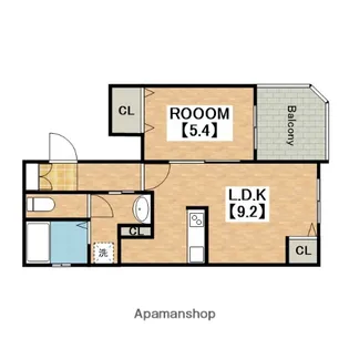 ジェルメ河善【2階】の間取り