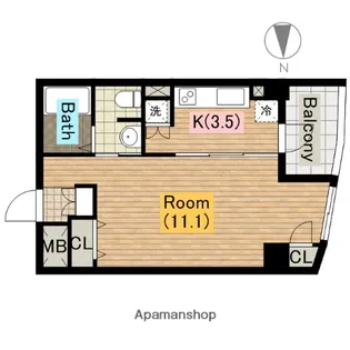 ジェルメ河善【7階】の間取り