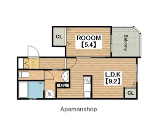 ジェルメ河善【801号室】の間取り