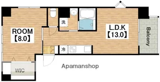 シティーコート南瓦町【401号室】の間取り
