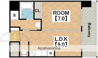 シティーコート南瓦町【203.号室】の間取り