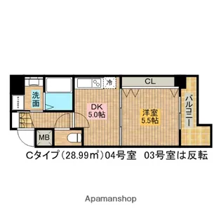 宿院西TKハイツ2号館【304号室】の間取り