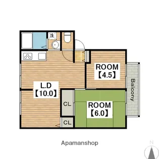 サンビレッジエクセルC棟【101号室】の間取り