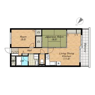ティーズガーデン【303号室】の間取り