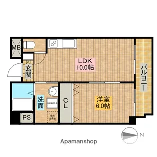 シティーコート北瓦町EX【402号室】の間取り