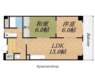 パレス中もず【1階】の間取り