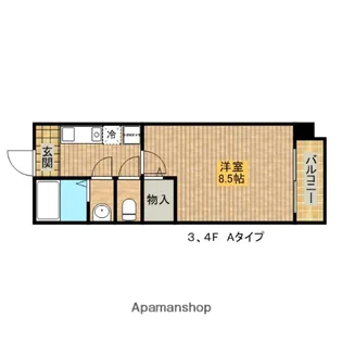 ハイネスセンターコート【3階】の間取り