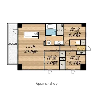 グランラヴィレジデンス【1201号室】の間取り