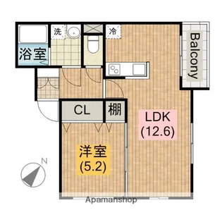 シャイロ205堺東【3階】の間取り