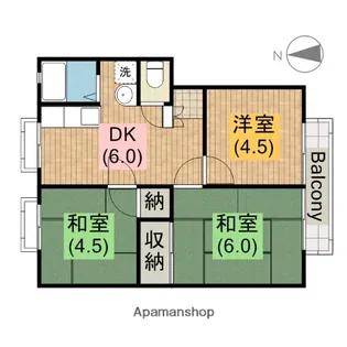 ワコーハイツ【B102号室】の間取り