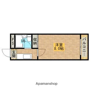 少林寺TKハイツ【211号室】の間取り