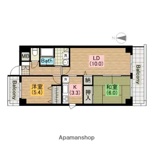 ナスキー【501号室】の間取り