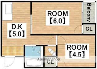 プレアール材木町【505号室】の間取り