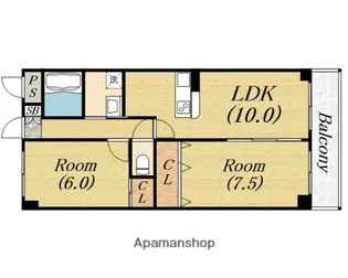 プリズム【210.号室】の間取り