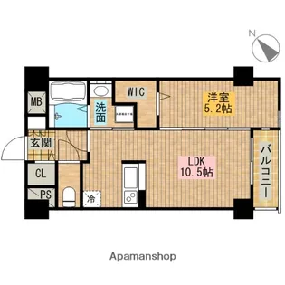 PURE SYMPHONY(ピュア・シンフォニー)【105号室】の間取り