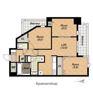 セイクレッド【3階】の間取り