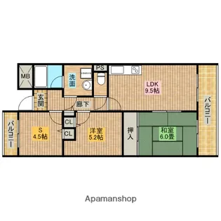 エクセル三国ヶ丘【210号室】の間取り