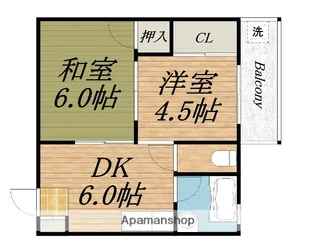 百舌鳥グリーンハイツ【2階】の間取り