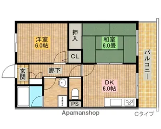 シャトー中三【303号室】の間取り