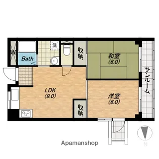 サンハイツ北花田第一【3階】の間取り