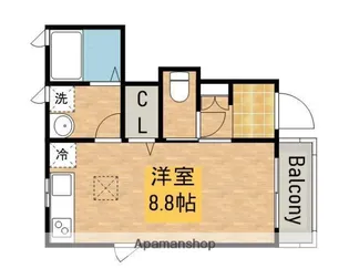 ダブルハピネス賑町【102号室】の間取り