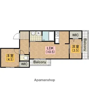 ファイブヒルズ欅 壱番館【2階】の間取り