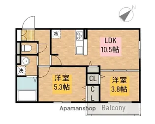 ボヌールコート【2階】の間取り