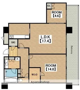 プラウドタワー堺東【23階】の間取り