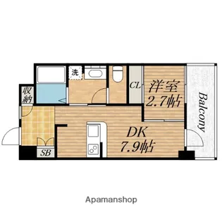 サザンクレスト七道シエル【609号室】の間取り