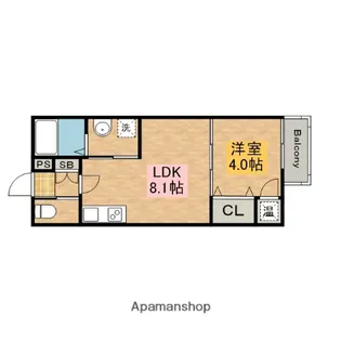GRANDIR堺七道【102号室】の間取り