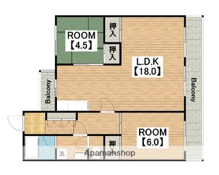 陵南住宅【1階】の間取り