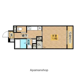 フィオレ・レジデンス出島海岸通【406号室】の間取り