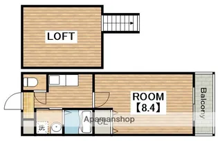 大阪府堺市堺区東上野芝町1丁【アパート】の間取り