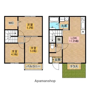 トワメゾン山手【102号室】の間取り