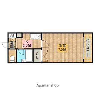 フジワラ堺マンション【1階】の間取り