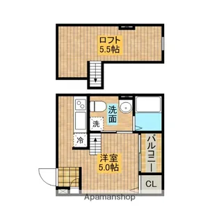 ドメーヌ堺【102号室】の間取り