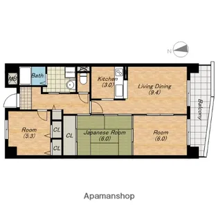 パレ・ルボーノ【3階】の間取り