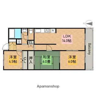 サンシャイン大和【5階】の間取り
