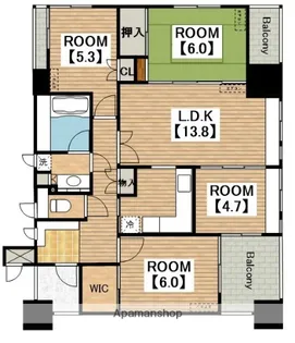 堺東シティタワー【707号室】の間取り