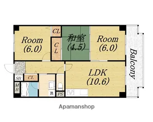 ニューライフ堺【9階】の間取り