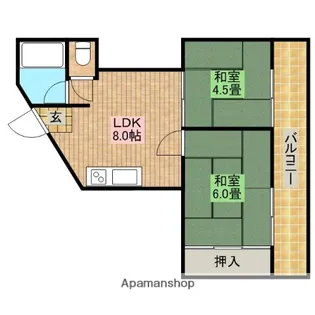 泉マンション【2013F号室】の間取り