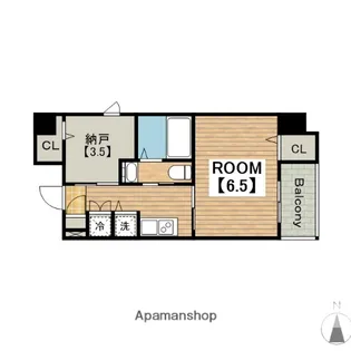 ディアコート宿屋町【5F-E号室】の間取り